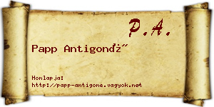 Papp Antigoné névjegykártya